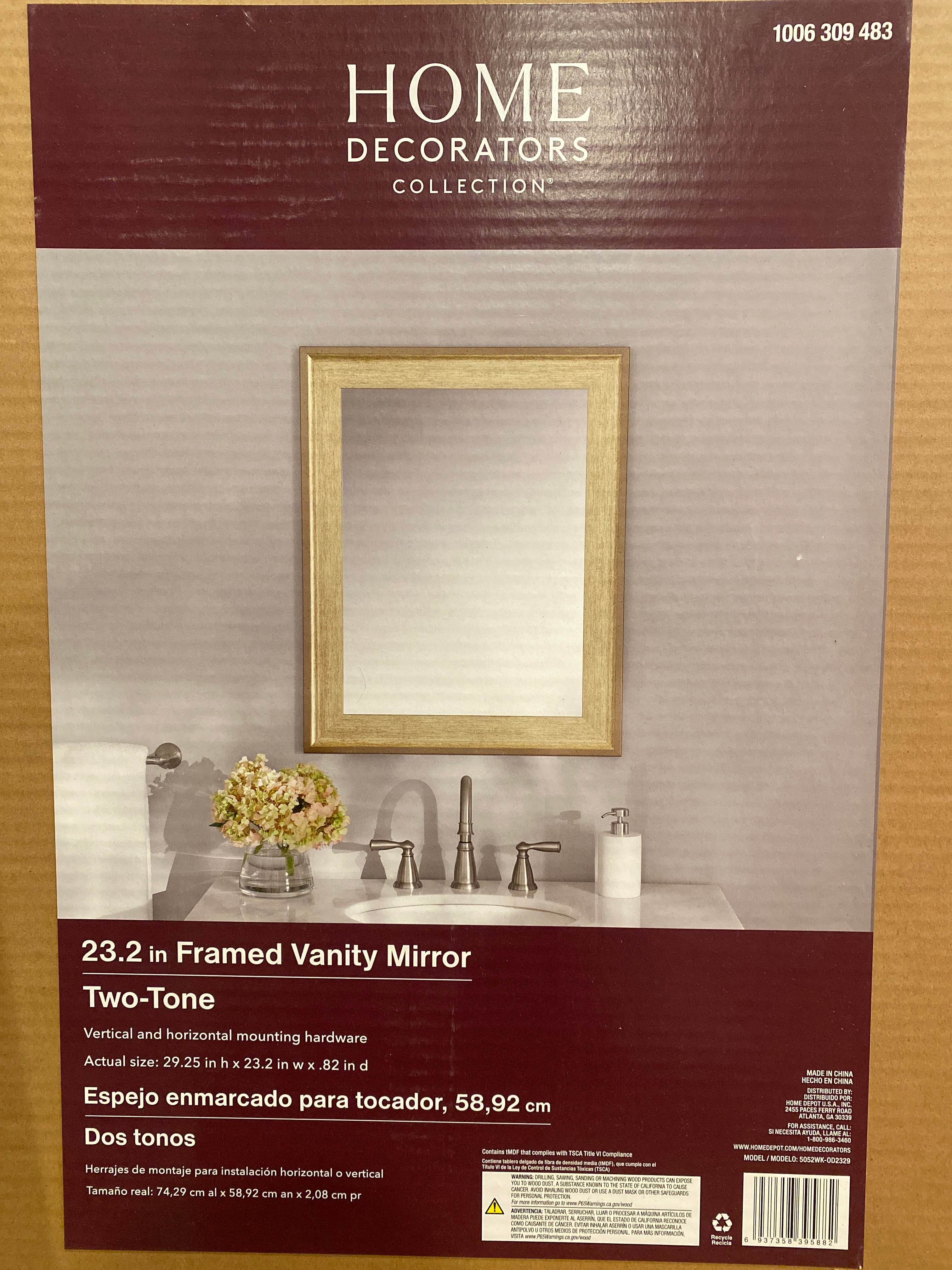 Home Decorators Club- 23.2 in Framed Vanity Mirror