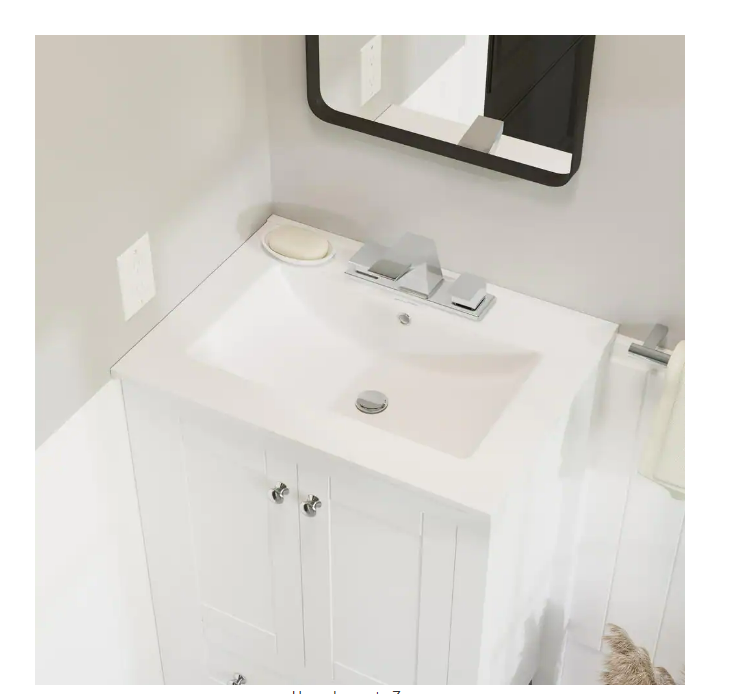 Swiss Madison - 24 in. Ceramic Vanity Top with 3-Faucet Holes with White Basin
