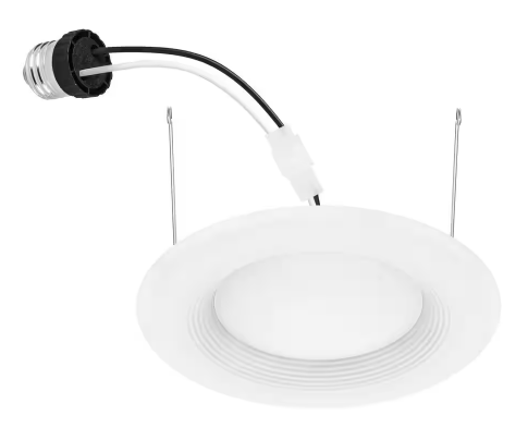 6 in. Integrated LED White Canless New Construction or Remodel Dimmable Recessed Light Trim Soft White, (4-Pack) (EcoSmart)