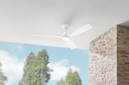 Marlston 52 in. Indoor/Outdoor Matte White with White Blades Ceiling Fan with Adjustable White LED with Remote Included