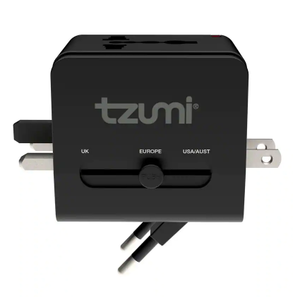 Dual USB and USB-C Travel Adapter
