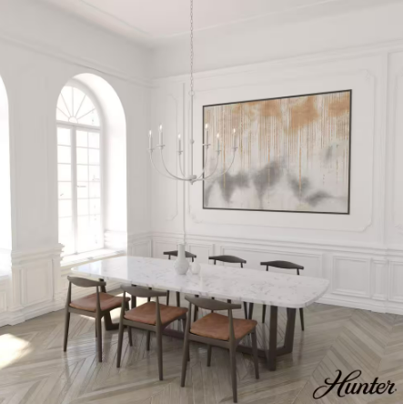 Southcrest 6-Light Distressed White Candlestick Chandelier