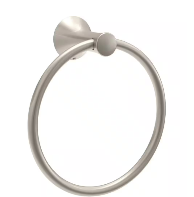 Delta- Greydon Wall Mounted Round Closed Towel Ring Bath Hardware Accessory in Brushed Nickel