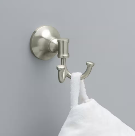 Delta- Chamberlain Double Towel Hook Bath Hardware Accessory in Brushed Nickel