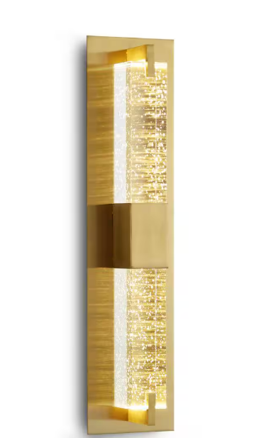 Modern 1-Light Gold Dimmable LED Wall Sconce Wall Lighting with Crystal Bubble Glass Shade