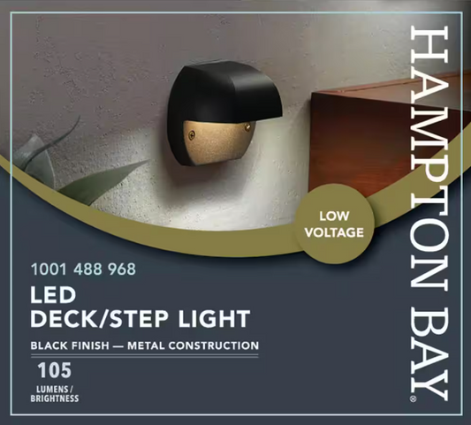 105 Lumen Low Voltage Black Integrated LED Outdoor Surface Mount Deck Light