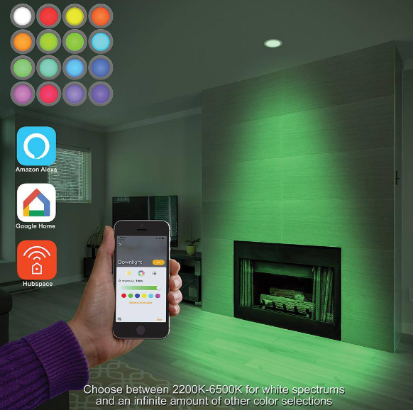 Commercial Electric- 4 in. T20 Smart Integrated LED Recessed Light Trim Adjustable CCT New Construction Remodel Powered by Hubspace