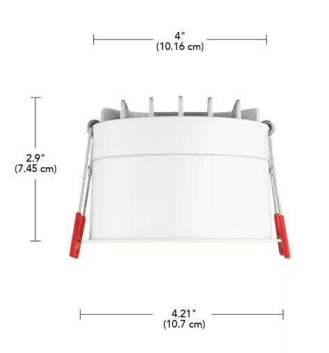 Commercial Electric- Trimless Integrated LED 4 in Round Canless Recessed Light for Kitchen Bathroom Livingroom, White Soft White