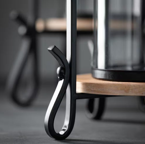 16 in. and 31.25 in. Black Majestic Palatial Lanterns (Set of 2)