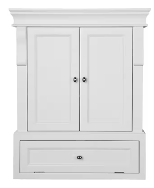 Naples 26.5 in. W x 8 in. D x 32.8 in. H Bathroom Storage Wall Cabinet in White