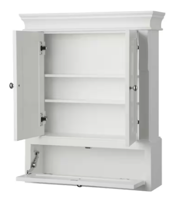Naples 26.5 in. W x 8 in. D x 32.8 in. H Bathroom Storage Wall Cabinet in White