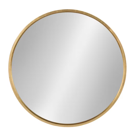 Medium Round Gold Contemporary Mirror (25.6 in. H x 25.6 in. W)