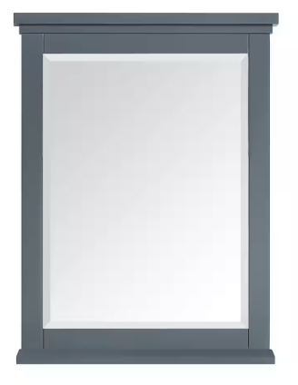 Merryfield 24 in. W x 32 in. H Rectangular Wood Framed Wall Bathroom Vanity Mirror in Dark Blue-Gray