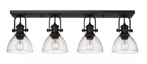 Hines 34.5 in. 4-Light Matte Black Semi-Flush Mount