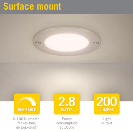 Disc Low Profile Under Cabinet LED Puck Light 2700K