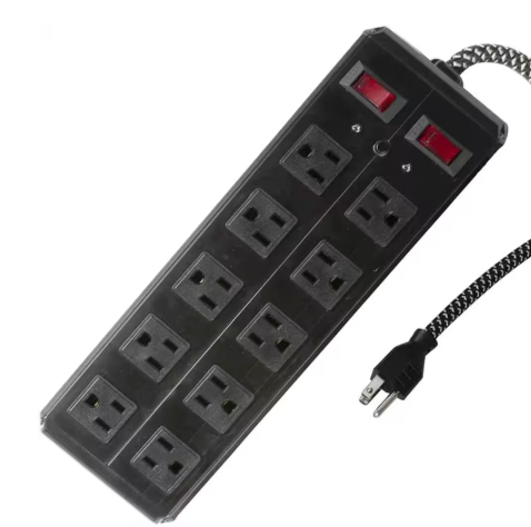 Surge Protector Power Strip with Outlets Ports 6 ft. Cord for Home, Office, Black