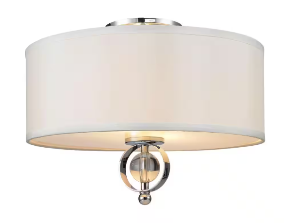 Cerchi Collection 2-Light Chrome Flush Mount