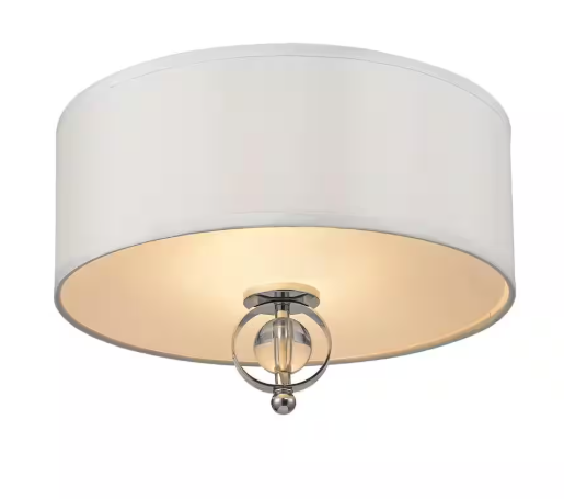 Cerchi Collection 2-Light Chrome Flush Mount
