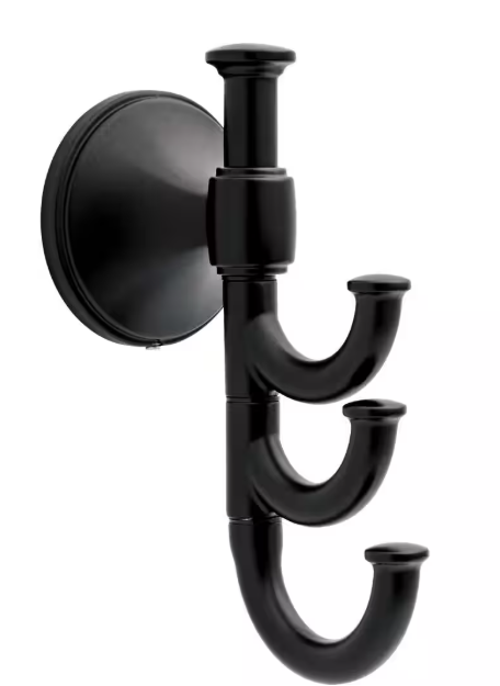 Delta - Accolade Expandable Multi-Purpose Towel Hook Bath Hardware Accessory in Matte Black