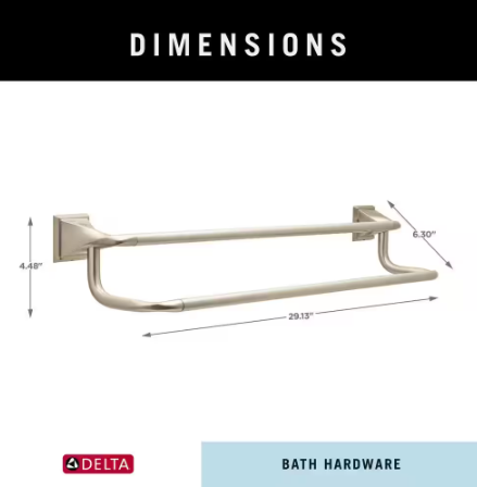 Delta- Everly 24 in. Wall Mount Double Towel Bar Bath Hardware Accessory in Brushed Nickel