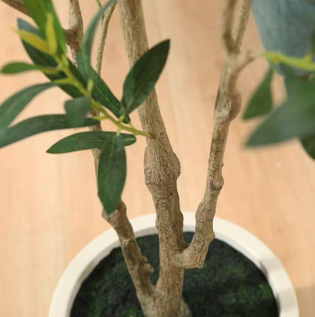 7 ft. Artificial Olive Tree with White Planter, Large Faux Olive Silk Tree for Indoor Home Decor and Housewarming Gift