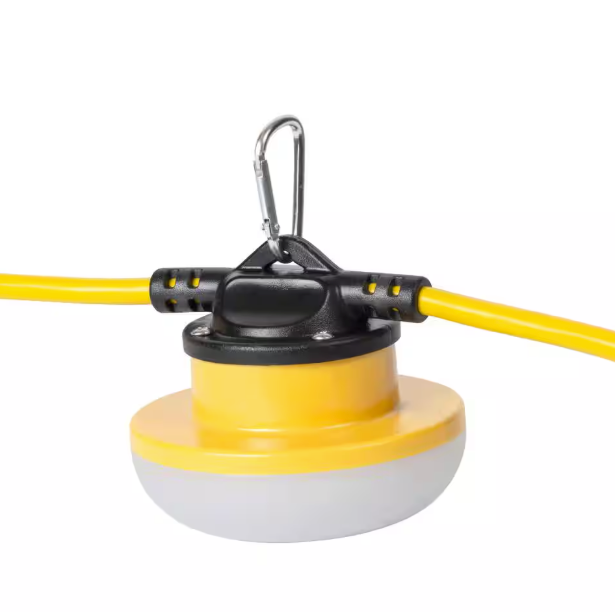 50 ft. 18/2 SJTW Temporary Work Light Stringer with 5 Integrated LED Lights Included, 15 Amp