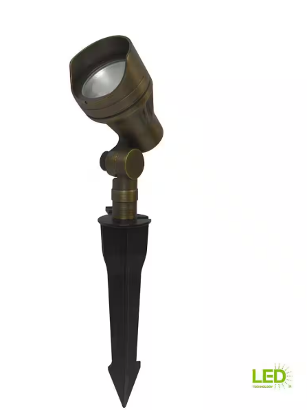 250 Lumen Low Voltage Brass Hardwired Integrated LED 2700K Warm White Outdoor Landscape Flood Light