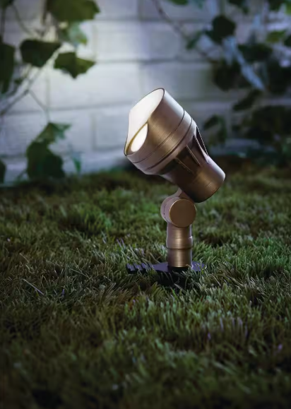 250 Lumen Low Voltage Brass Hardwired Integrated LED 2700K Warm White Outdoor Landscape Flood Light