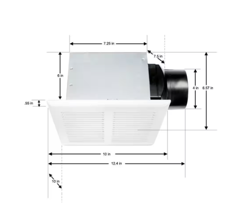 Hampton Bay- 80 CFM Ceiling Mount Room Side Installation Heavy-Duty Bathroom Exhaust Fan, ENERGY STAR