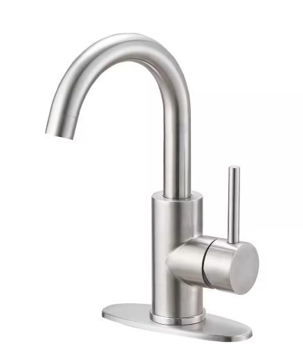 BWE- Single Hole Single-Handle Bar Faucet With Swivel Spout in Stainless Steel