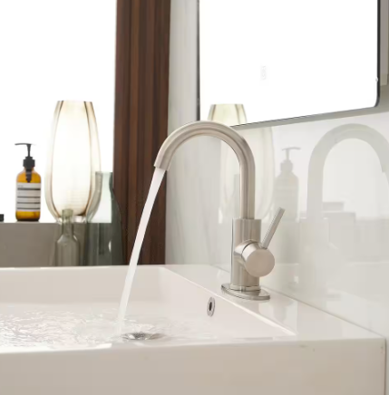BWE- Single Hole Single-Handle Bar Faucet With Swivel Spout in Stainless Steel