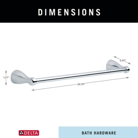 Delta- Foundations 18 in. Wall Mount Towel Bar Bath Hardware Accessory in Polished Chrome