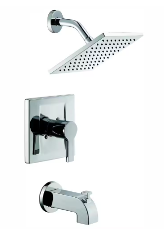 Glacier Bay- Modern Single-Handle 1-Spray Tub and Shower Faucet 1.8 GPM in Chrome (Valve Included)