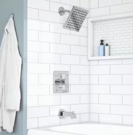Glacier Bay- Modern Single-Handle 1-Spray Tub and Shower Faucet 1.8 GPM in Chrome (Valve Included)