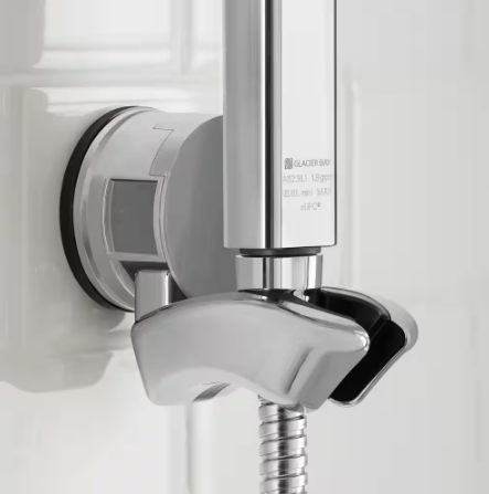Glacier Bay- Modern 1-Spray 7.9 in. Dual Tub Wall Mount Fixed and Handheld Shower Heads 1.8 GPM in Polished Chrome