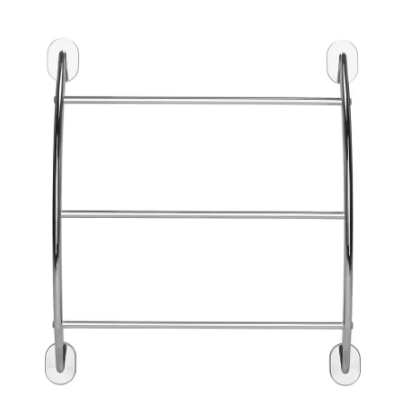 Croydex- Britannia Flexi-Fix Curved 3-Bar Towel Rack in Chrome