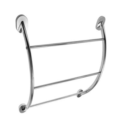 Croydex- Britannia Flexi-Fix Curved 3-Bar Towel Rack in Chrome
