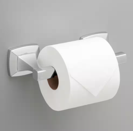Delta- Portwood Wall Mount Pivot Arm Toilet Paper Holder Bath Hardware Accessory in Polished Chrome