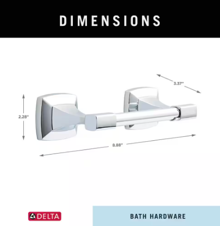 Delta- Portwood Wall Mount Pivot Arm Toilet Paper Holder Bath Hardware Accessory in Polished Chrome