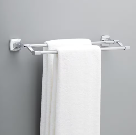 Delta- Portwood 24 in. Wall Mount Double Towel Bar Bath Hardware Accessory in Polished Chrome