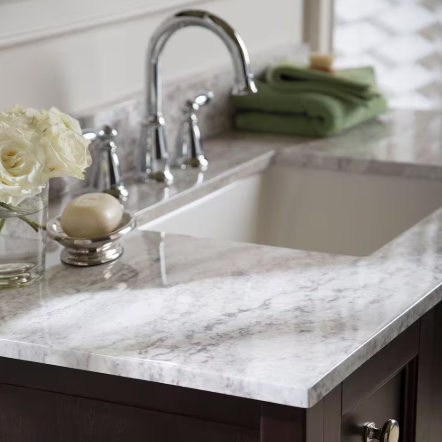 49 in. W x 22 in. D Ceramic White Rectangular Single Sink Vanity Top in Winter Mist