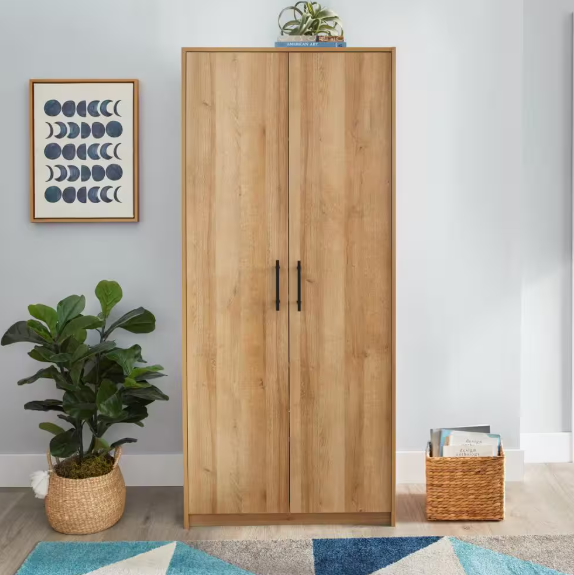 Bromley Light Oak Engineered Wood Accent Storage Cabinet (72 in. H x 32 in. W)