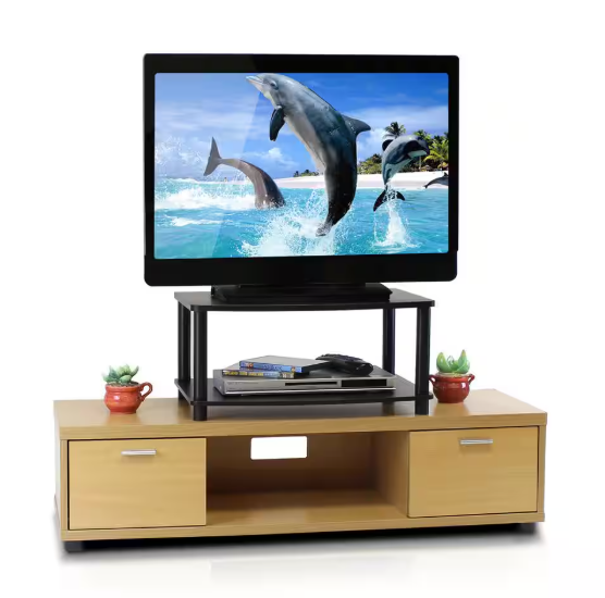 Turn-N-Tube 24 in. Espresso Particle Board TV Stand Fits TVs Up to 24 in. with Open Storage