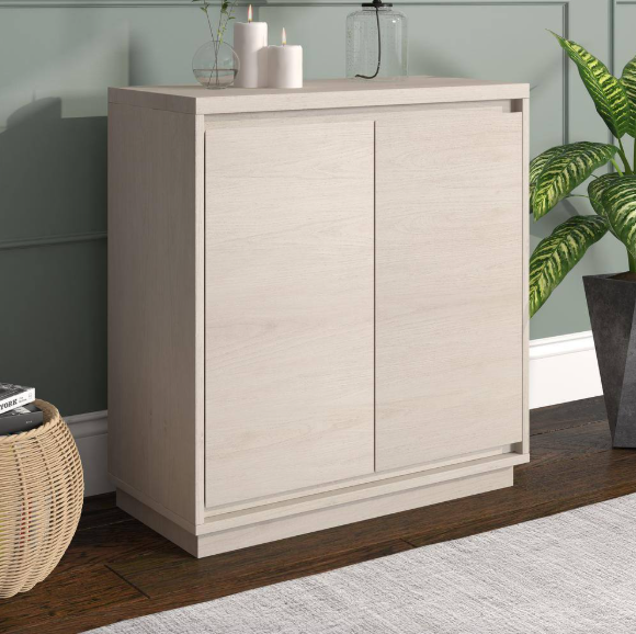 Presque 30 in. Alder White Rectangular Accent Storage Cabinet