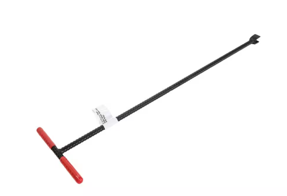36 in. Solid Steel Water Meter Valve Key with Grips