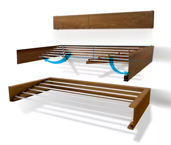 40 in. Indoor/Outdoor Wood Finish Retractable Wall Mount Drying Rack