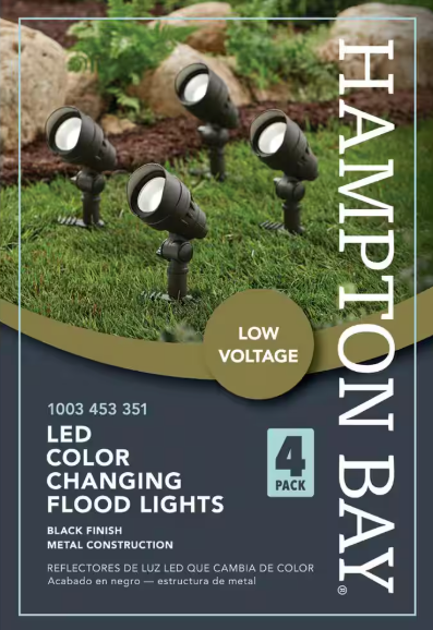 200 Lumen Millennium Black Adjustable Light Color Integrated LED Outdoor Landscape Flood Light (4-Pack)