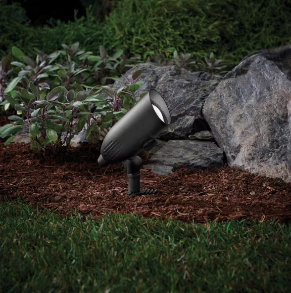 421 Lumen Low Voltage Black LED Outdoor Landscape Flood Light with Adjustable Light Color and Adjustable Beam Angle