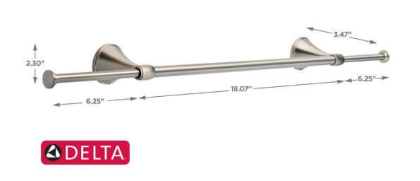 Delta- Accolade Expandable 18 in. Towel Bar in Spotshield Brushed Nickel