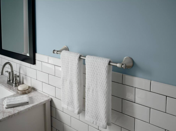 Delta- Accolade Expandable 18 in. Towel Bar in Spotshield Brushed Nickel